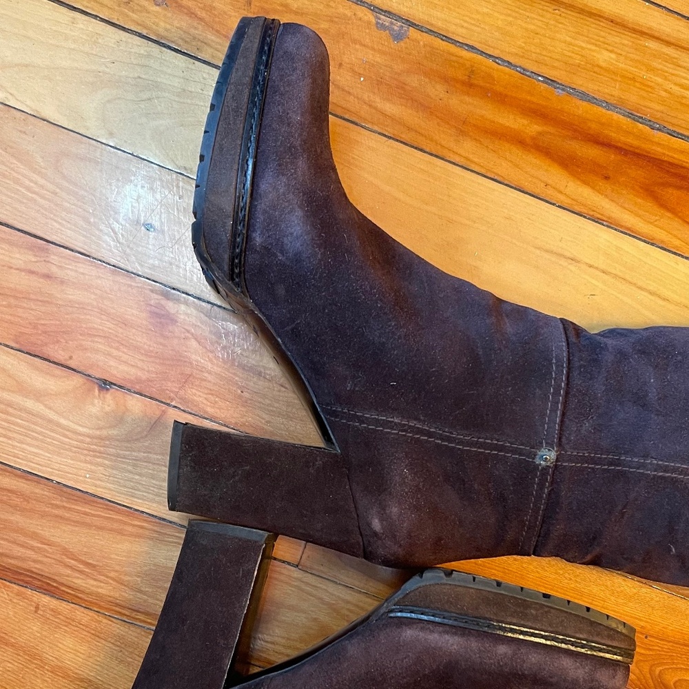 High heels vintage PRADA knee length suede boots